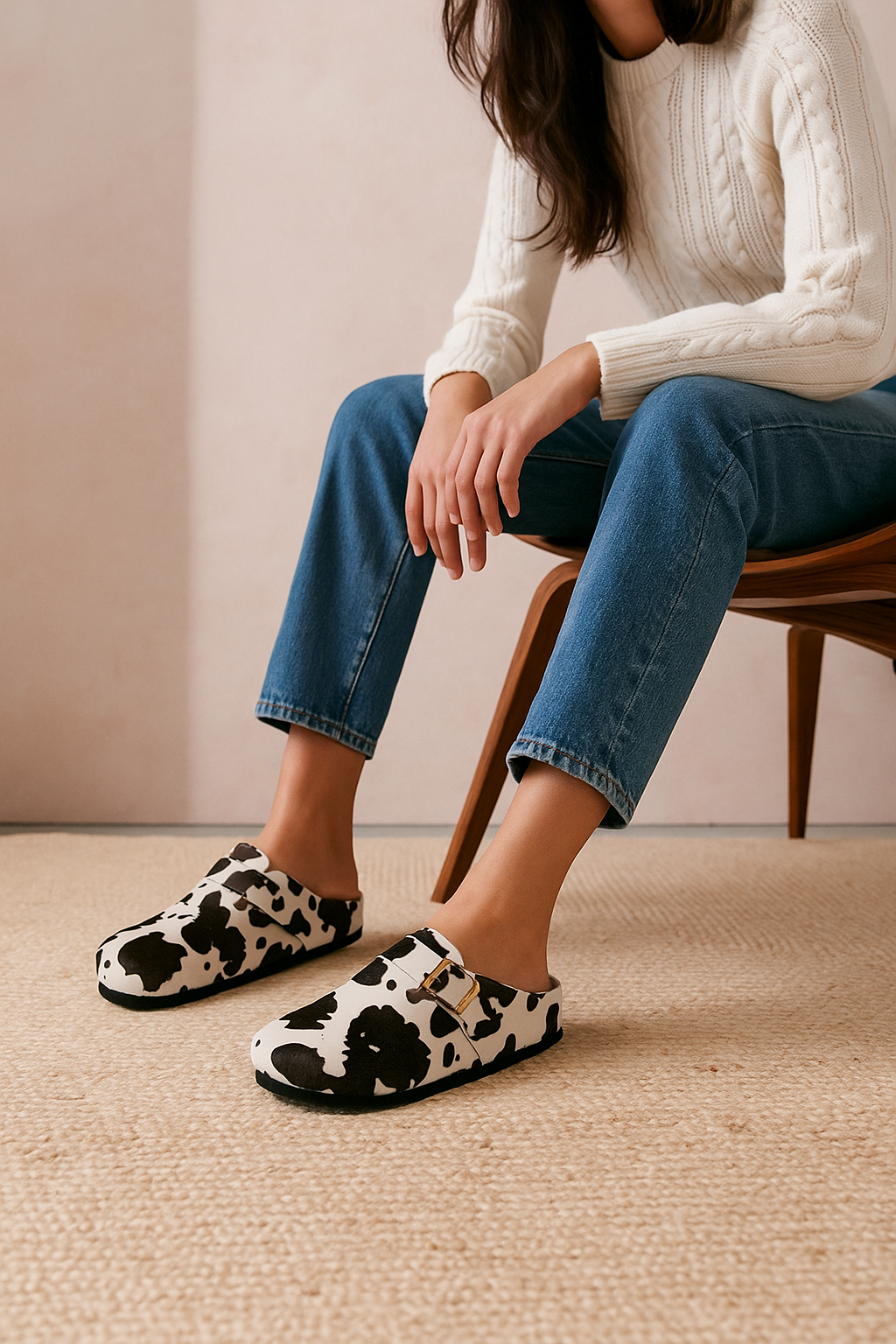 Pillow Cowhide Clogs