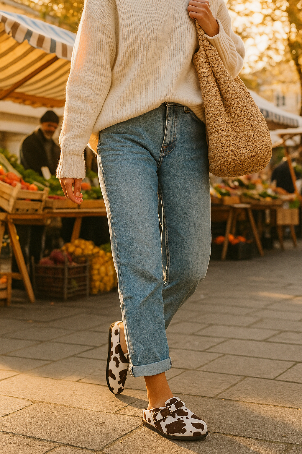 Pillow Cowhide Clogs