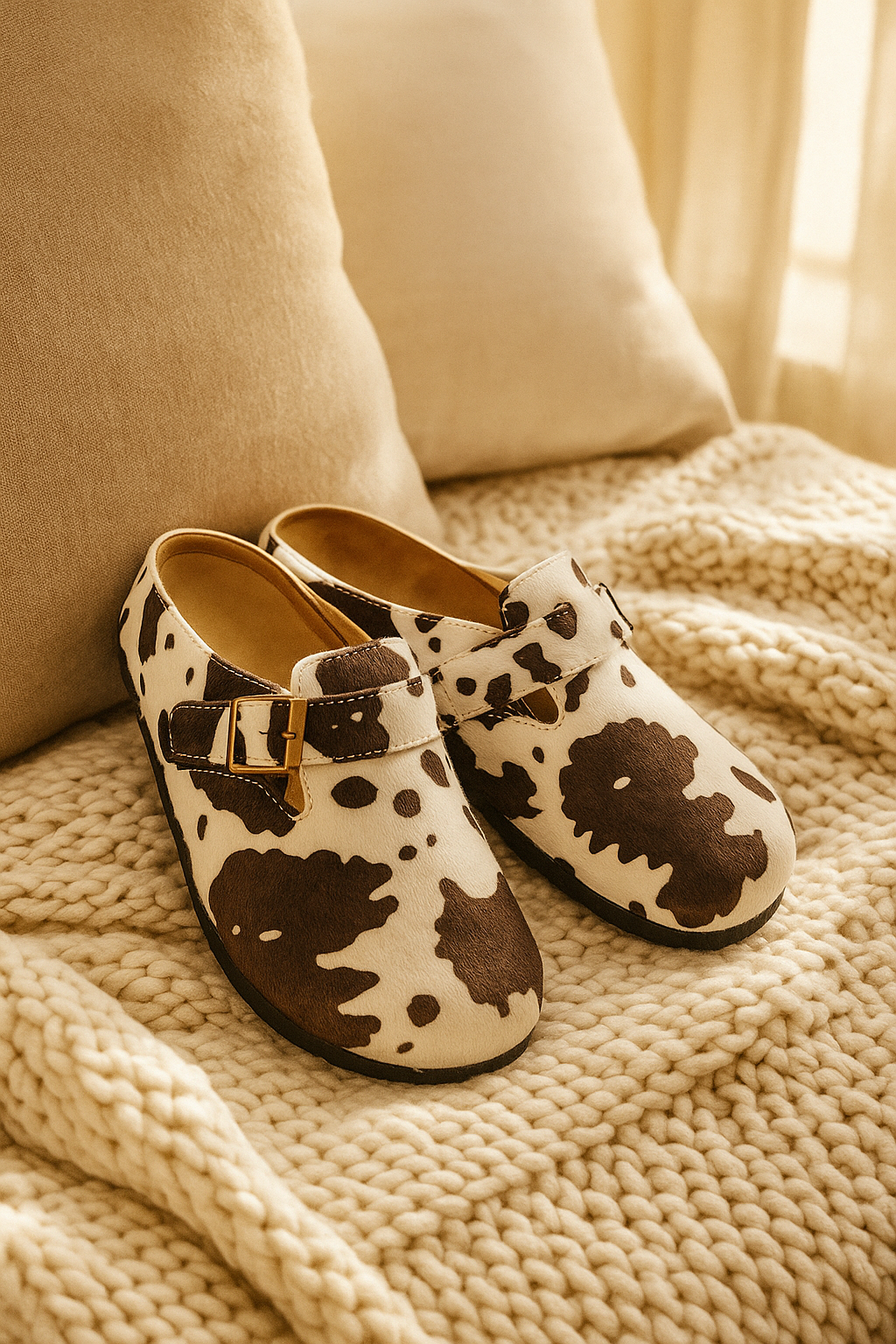 Pillow Cowhide Clogs