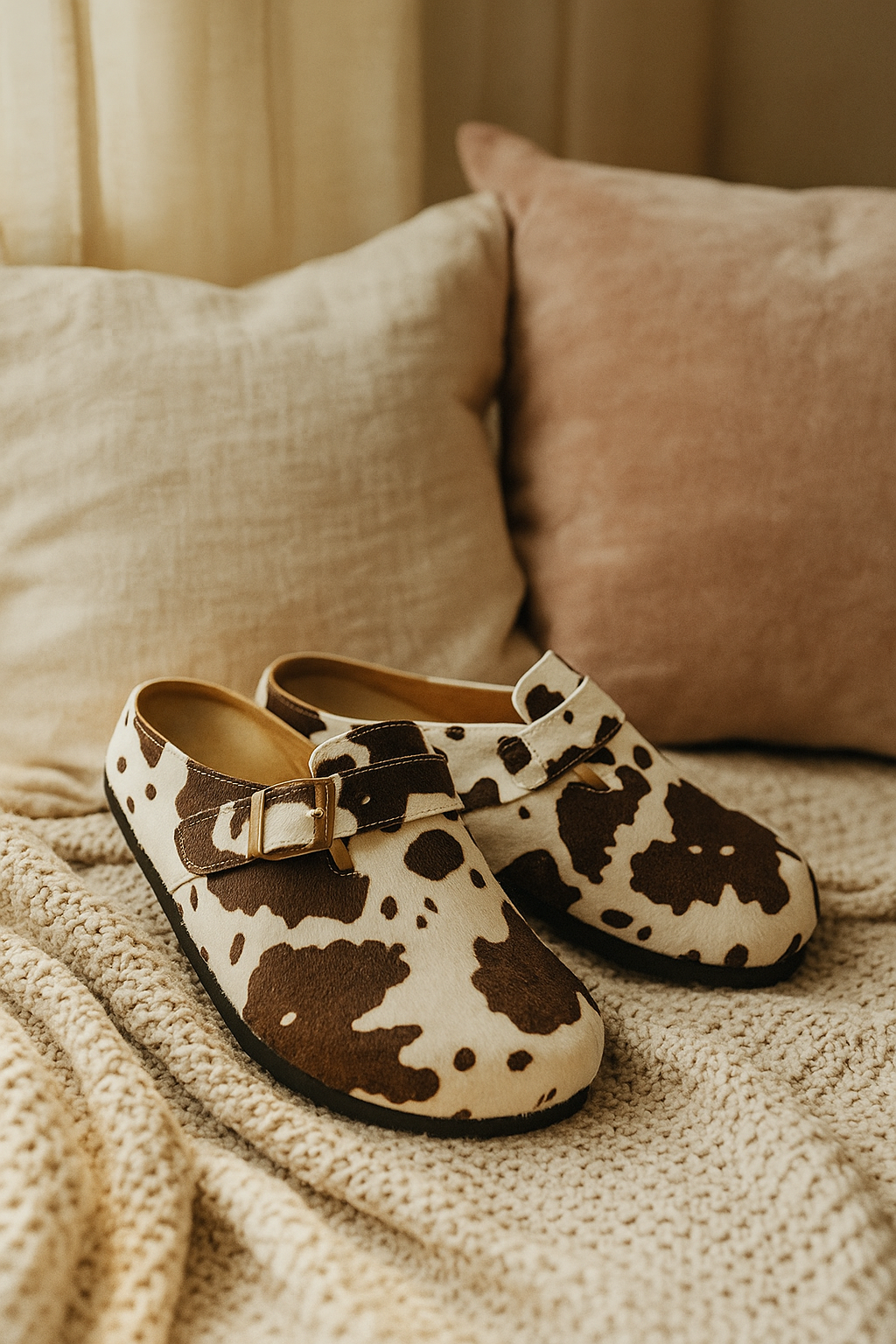 Pillow Cowhide Clogs