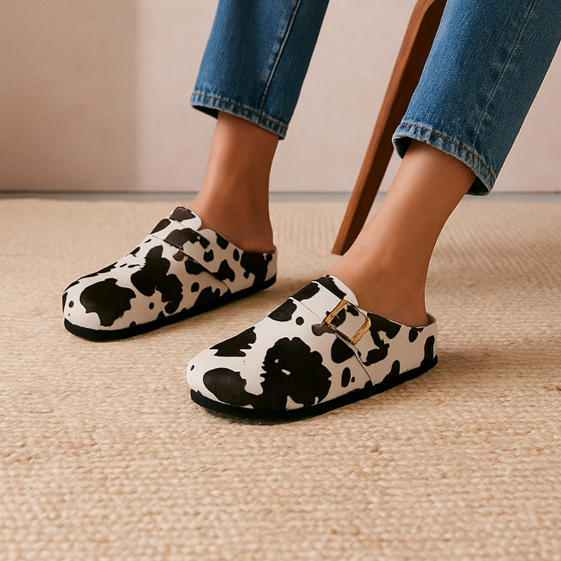Pillow Cowhide Clogs