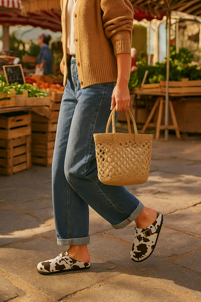 Pillow Cowhide Clogs